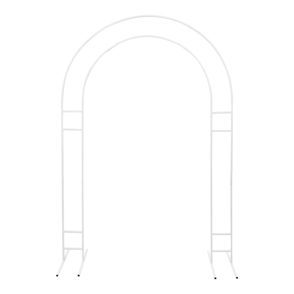7.2ft Metal Round Balloon Arch Backdrop Stand – White
