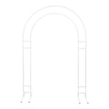 7.2ft Metal Round Balloon Arch Backdrop Stand – White