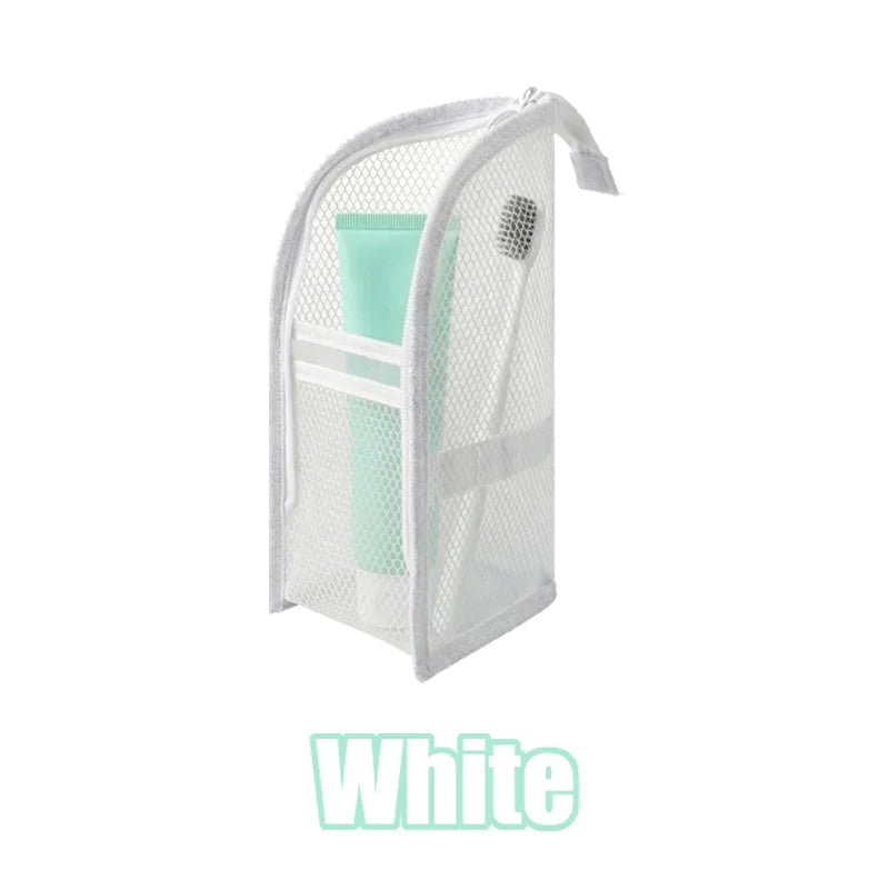 4-Piece Mesh Toiletry Bag Set, Foldable Waterproof Travel Organizer – White-1PC