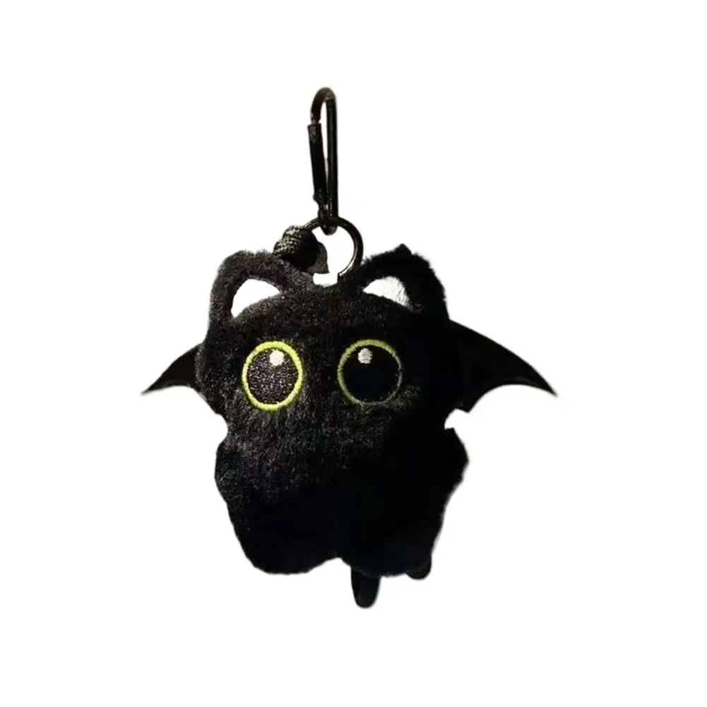 Black Cat Plush Toy Keychain, 10cm Soft PP Cotton Pendant – I