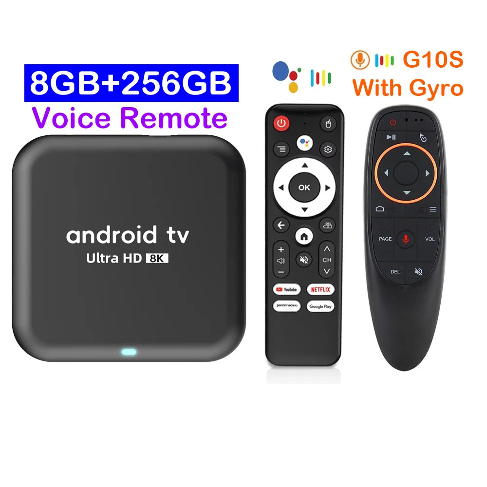 Q18 Smart TV Box Android 16, Rockchip RK3518, up to 8GB RAM 256GB ROM – 8G 256G Gyro Remote