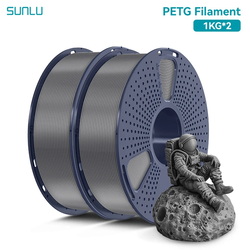 Sunlu 1.75mm PETG 3D Printer Filament, 1kg Spool, Neat Winding – PETG 2 Gray