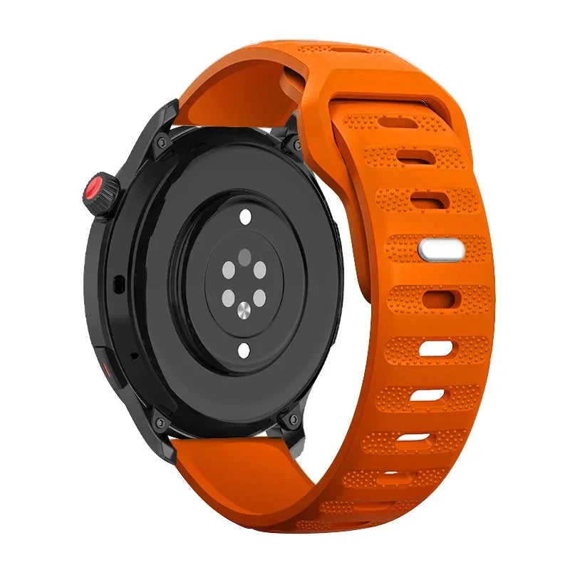 Silicone Watch Band for Samsung Galaxy, Huawei, and Garmin Watches – Orange