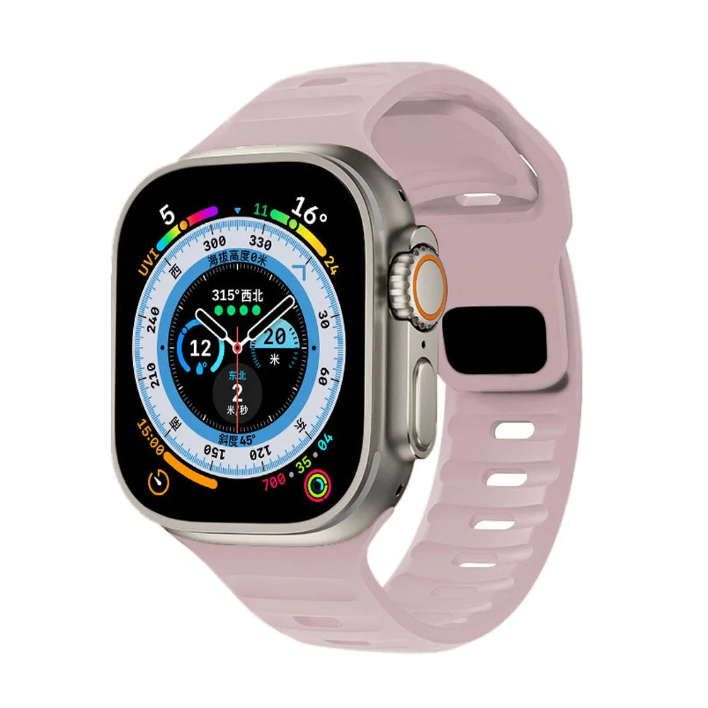 Silicone Sport Band for Apple Watch 49mm–40mm – Pink Sand