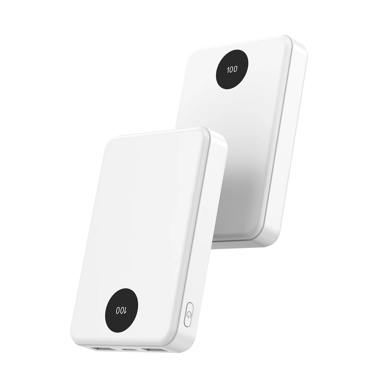 10000mAh Portable Power Bank with Digital Display and USB-C Input/Output – White