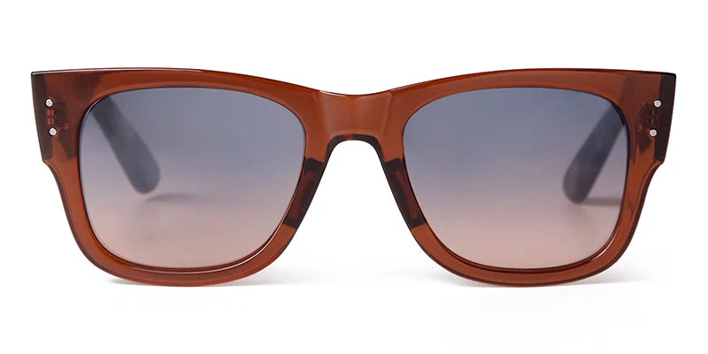 Sorvino Square Retro Sunglasses for Women and Men with UV Protection – C3 Brown Blue