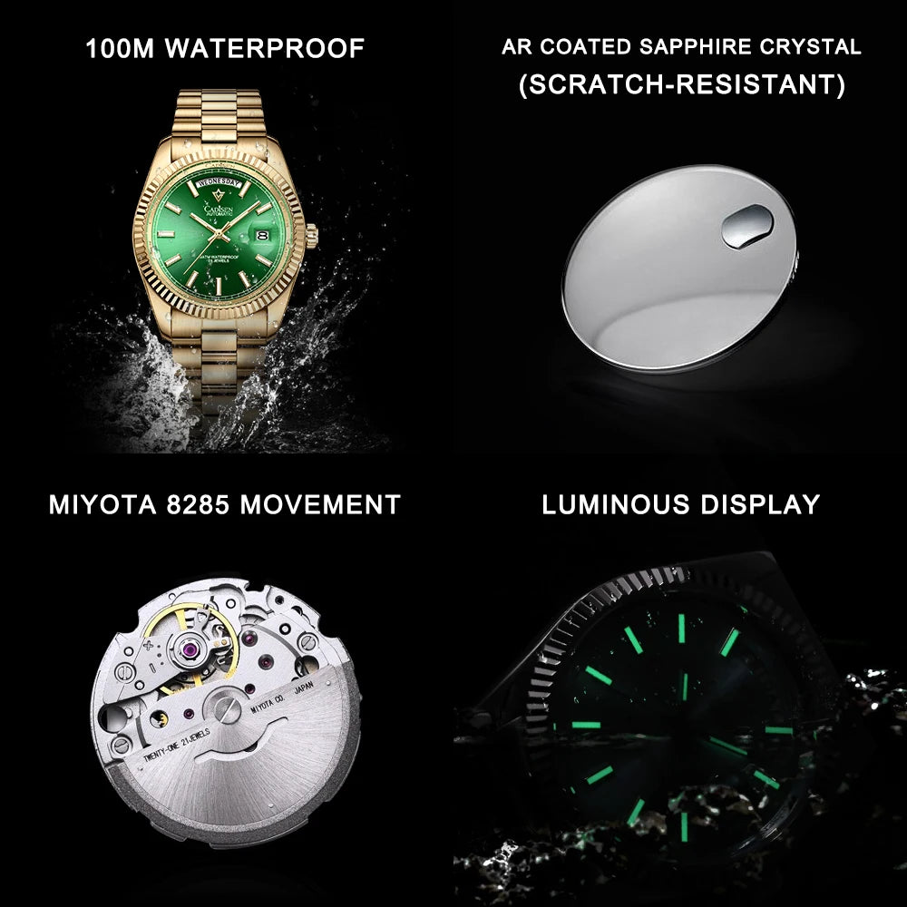CADISEN DD40 Men Watches Luxury Automatic Mechanical Watch Men AR Sapphire Glass 10Bar Japan MIYOTA 8285 Movement Wristwatch – view 7