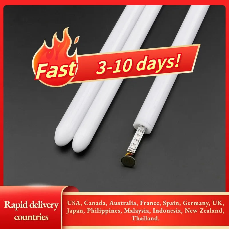 White cylindrical lightsaber blades
