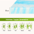 JHK Memory Foam Gel Mattress Topper 2-4 Inch Thickness – 2 Inch