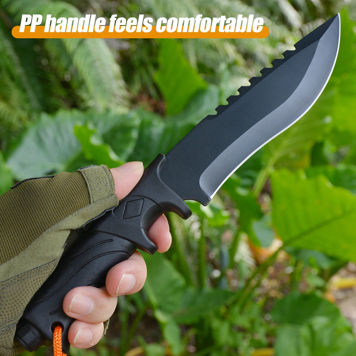 Large Damascus Steel Fixed Blade Knife with Wood Handle and Sheath – 049-God of darkness