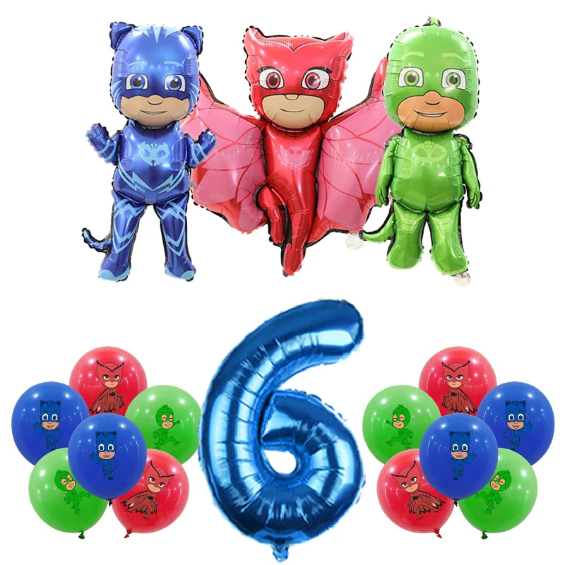 PJ Masks Birthday Party Decoration Balloon and Tableware Set – Balloon Set 6 -16pcs