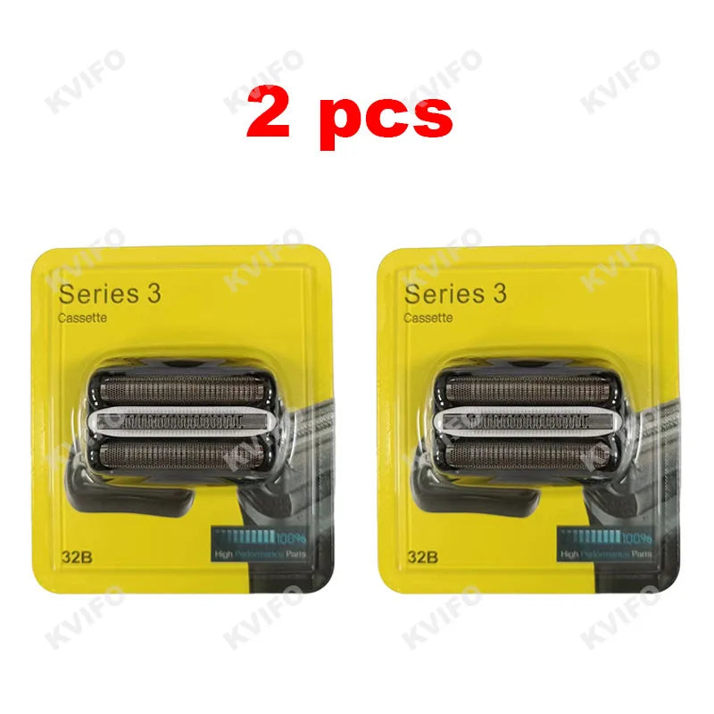 Kvifo 32B Replacement Shaver Head for Braun Series 3 Electric Razors – 2 PCS