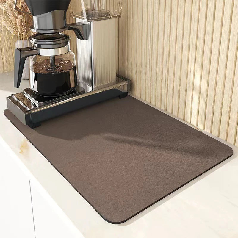 Absorbent Diatom Mud Kitchen Drying Mat - Non-slip Heat Insulation Pad – Brown