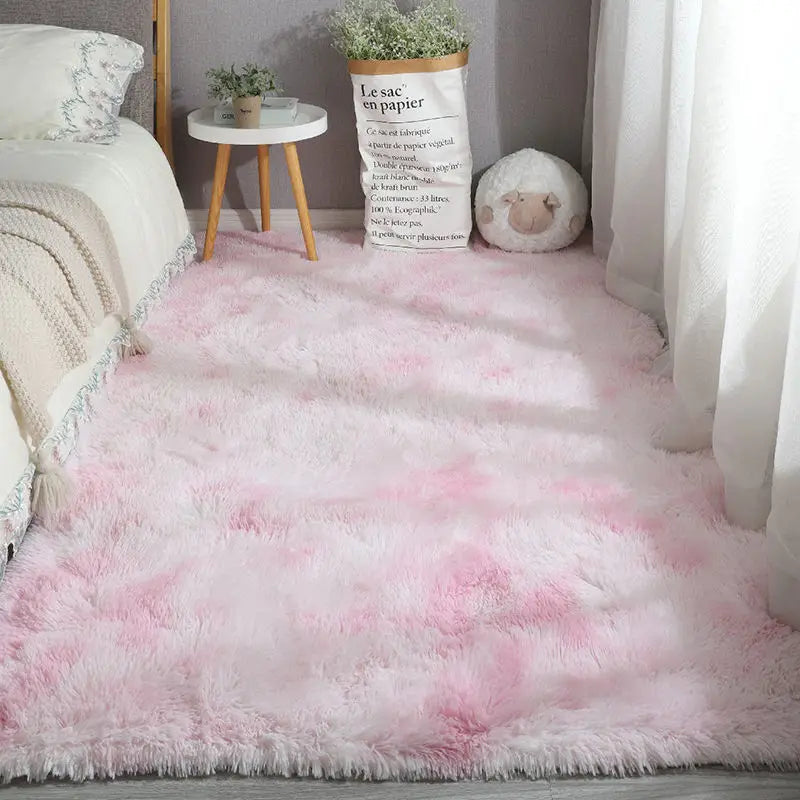 Machine Made Polyester Bedroom Floor Mat 40cm x 60cm – Gradient light pink