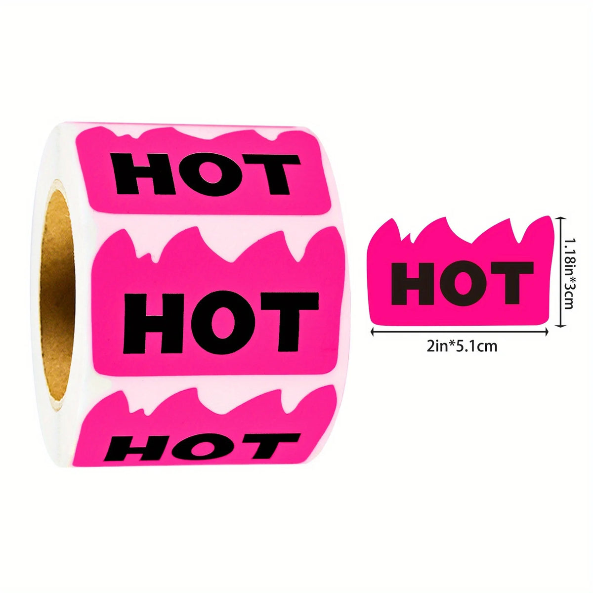 500pcs Fluorescent Flame Shape Marking Labels 50 x 30 mm – Pink