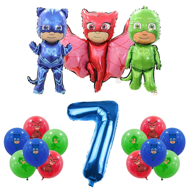 PJ Masks Birthday Party Decoration Balloon and Tableware Set – Balloon Set 7 -16pcs
