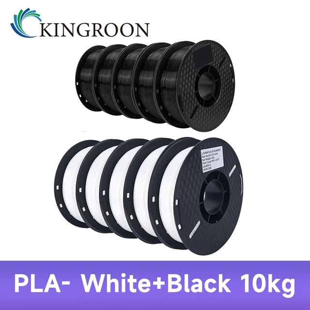 Kingroon 10kg 3D Printer Filament 1.75mm PLA, ABS, or PETG – PLA 10kg Mix