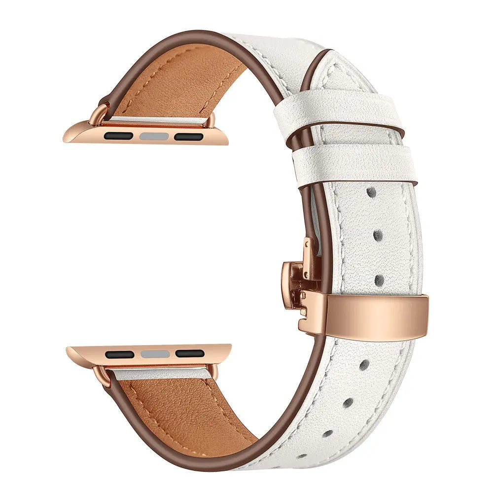 Fabric Watch Band for Apple Watch 38mm 40mm 41mm 42mm 44mm 45mm – Rose Button White