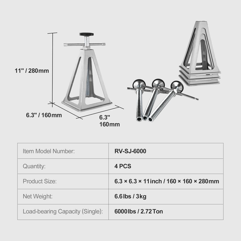 SucceBuy RV Stabilizer Jacks, 4 Pack Aluminum Stack Leveling Jacks – 4 PCS