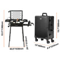 Professional Rolling Makeup Train Case with LED Mirror and Workbench – Type C