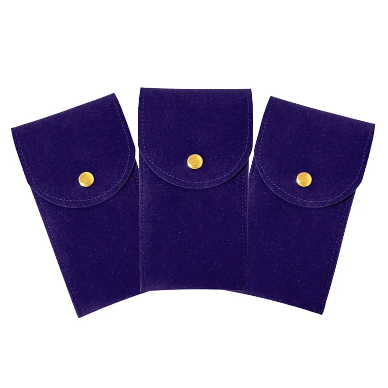 Embers Flannelette Watch Travel Storage Case, 13x7cm – 3Pcs-Dark Blue