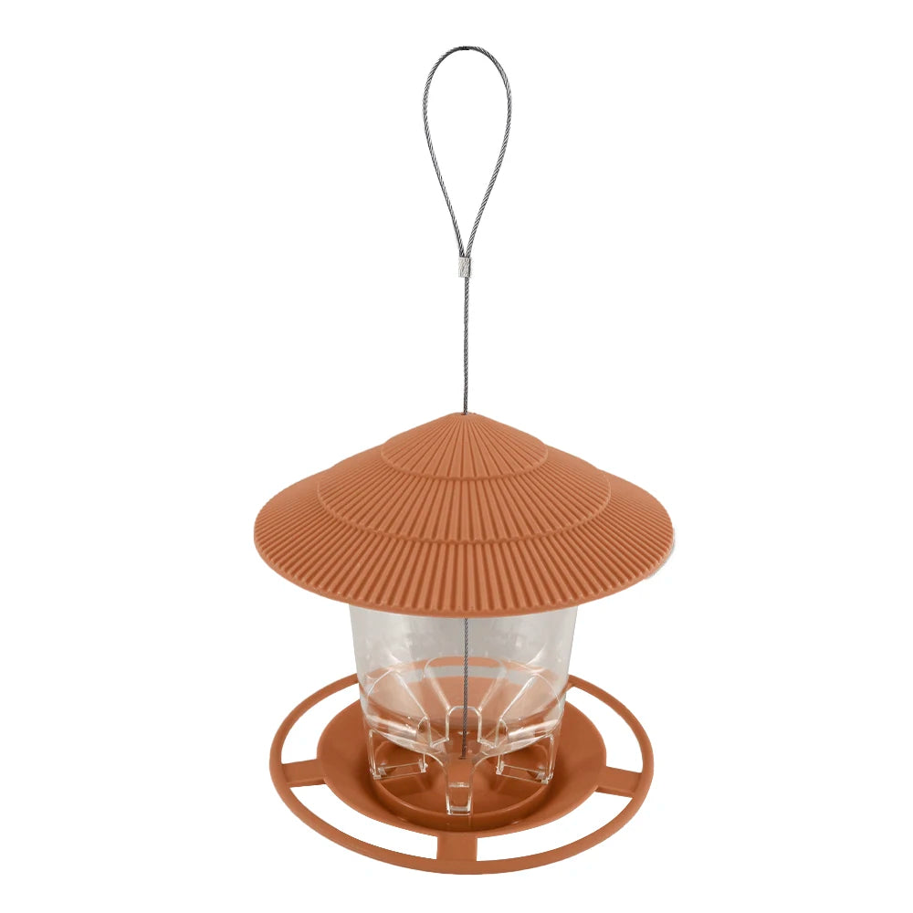 Hanging Gazebo Bird Feeder, 2.6 lb Seed Capacity – Brown