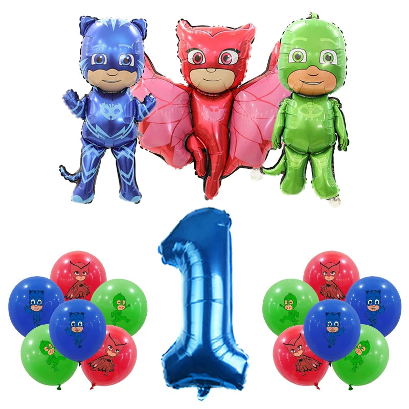 PJ Masks Birthday Party Decoration Balloon and Tableware Set – Balloon Set 1 -16pcs