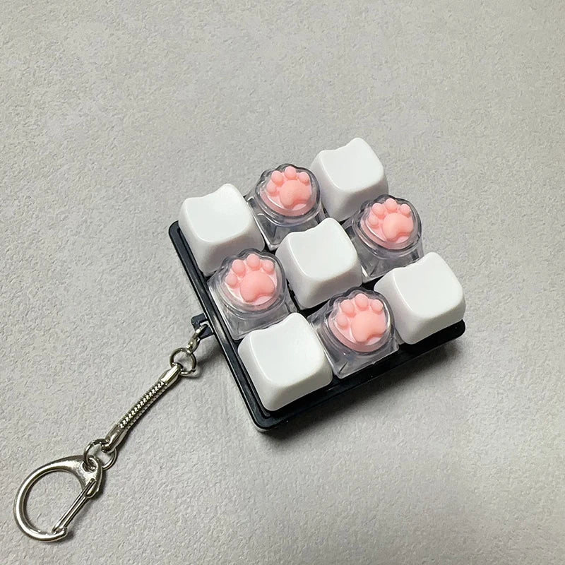 9-Key Mechanical Keyboard Fidget Keychain Stress Relief Toy – A21