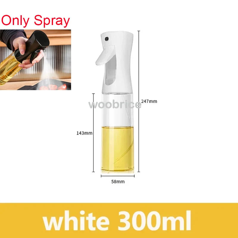 2-in-1 Kitchen Oil Spray Dispenser, 500ml Refillable Spray and Pour Bottle – white 300ml-spray