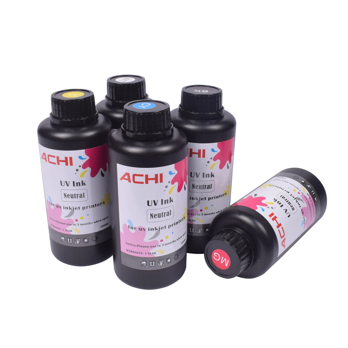 5-Bottle 500ml UV Ink Set for R1390 L800 XP600 TX800 Printheads – 5x500ml UV INK