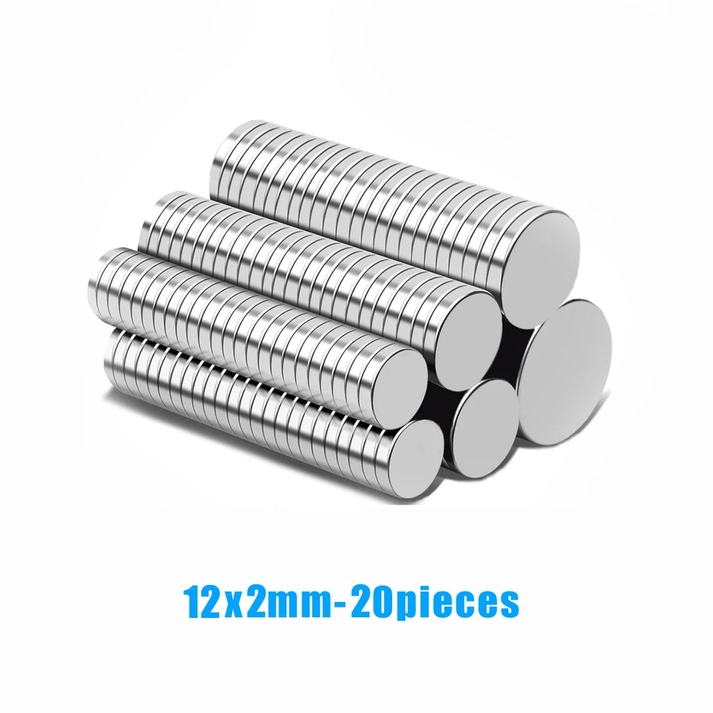 Strong Round Magnetic Stickers for DIY, Office, and Kitchen Organization – 12x2mm-20pcs