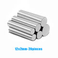 Strong Round Magnetic Stickers for DIY, Office, and Kitchen Organization – 12x2mm-20pcs