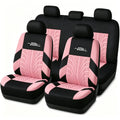 Autoyouth Universal Car Seat Cover Set with Tire Track Detail – Pink