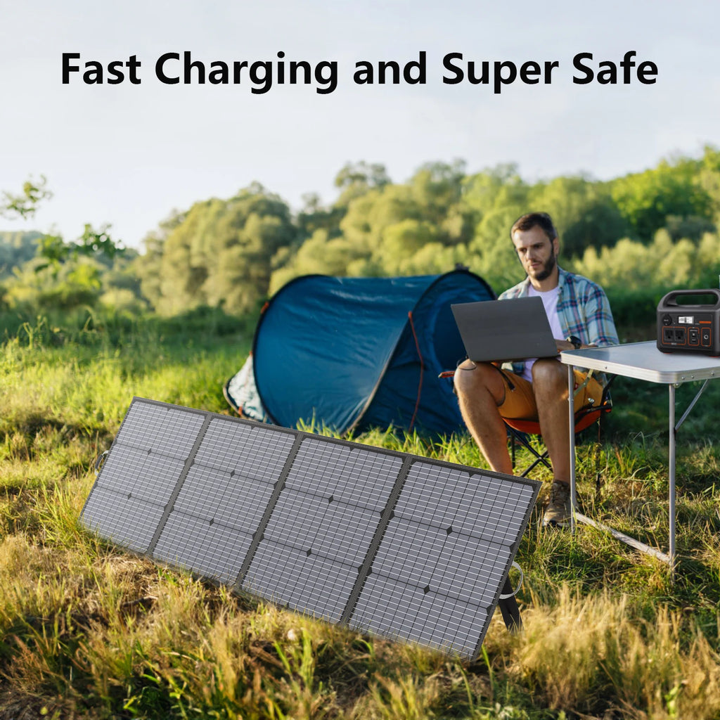 MHPOWOS 220W 40V Portable Solar Panel Waterproof Foldable Solar Panel Power Backup Solar Charger for Power Station RV Camping – view 5