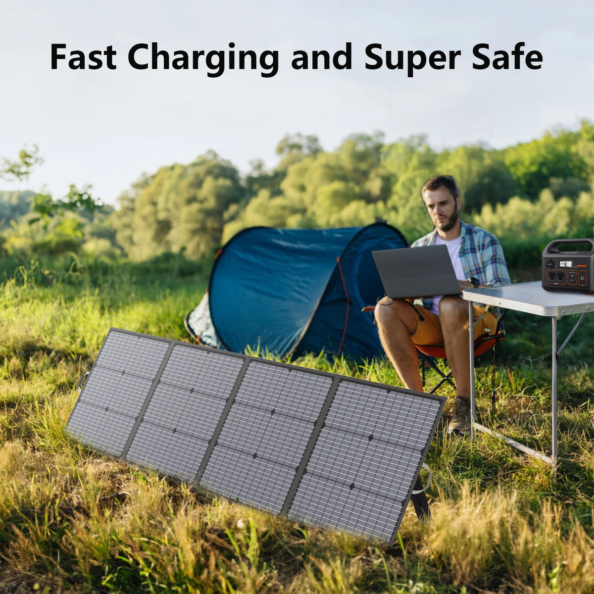 MHPOWOS 220W 40V Portable Solar Panel Waterproof Foldable Solar Panel Power Backup Solar Charger for Power Station RV Camping – view 5