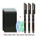 55-Piece 0.5mm Erasable Gel Pen Refill Set – 55pcs black set B