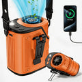 5000mAh Portable Waist Fan with LED Flashlight and 4 Speed Settings – Orange