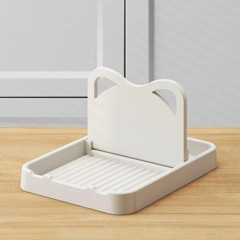 Multifunctional Kitchen Spoon and Pot Lid Holder Stand – White