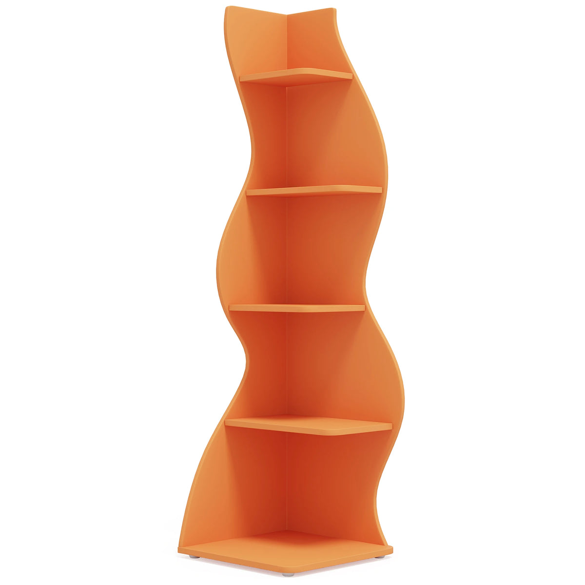 Tribesigns 5-Tier Corner Bookshelf, 19.6"D x 18.8"W x 69.8"H – Orange