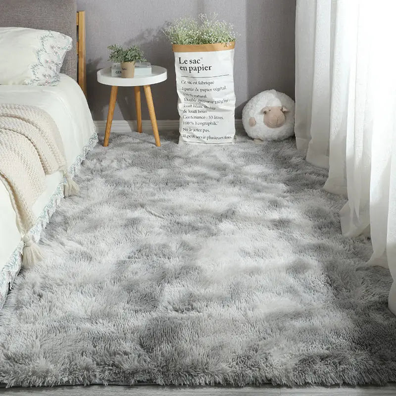 Machine Made Polyester Bedroom Floor Mat 40cm x 60cm – Gradient light gray