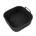 Square Silicone Air Fryer Liner for 4–7QT Baskets – Black