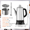 SucceBuy 12-Cup Electric Percolator, 1.8L 304 Stainless Steel Coffee Pot – 1.8L 1000W
