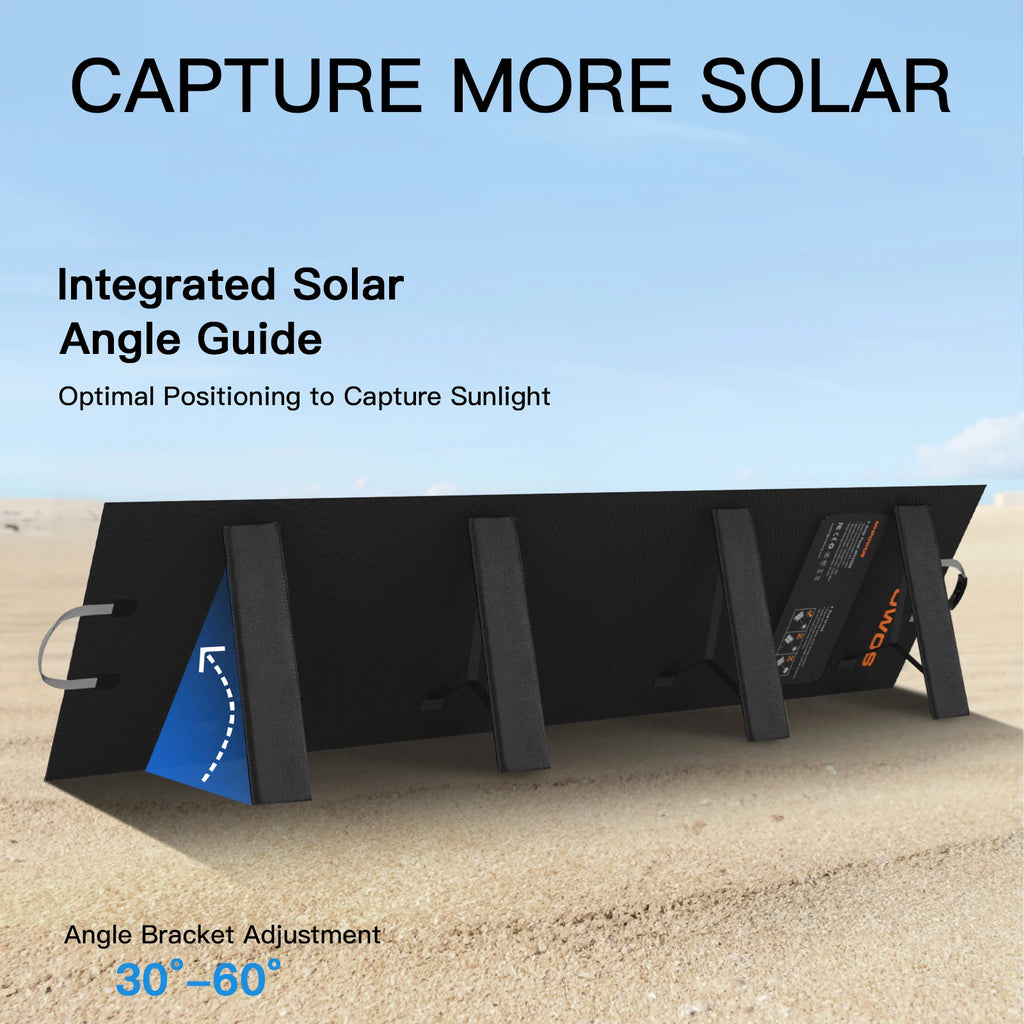 MHPOWOS 220W 40V Portable Solar Panel Waterproof Foldable Solar Panel Power Backup Solar Charger for Power Station RV Camping – view 7