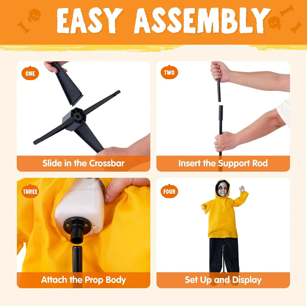 Assembly instructions for a life-sized Halloween ghost animatronic