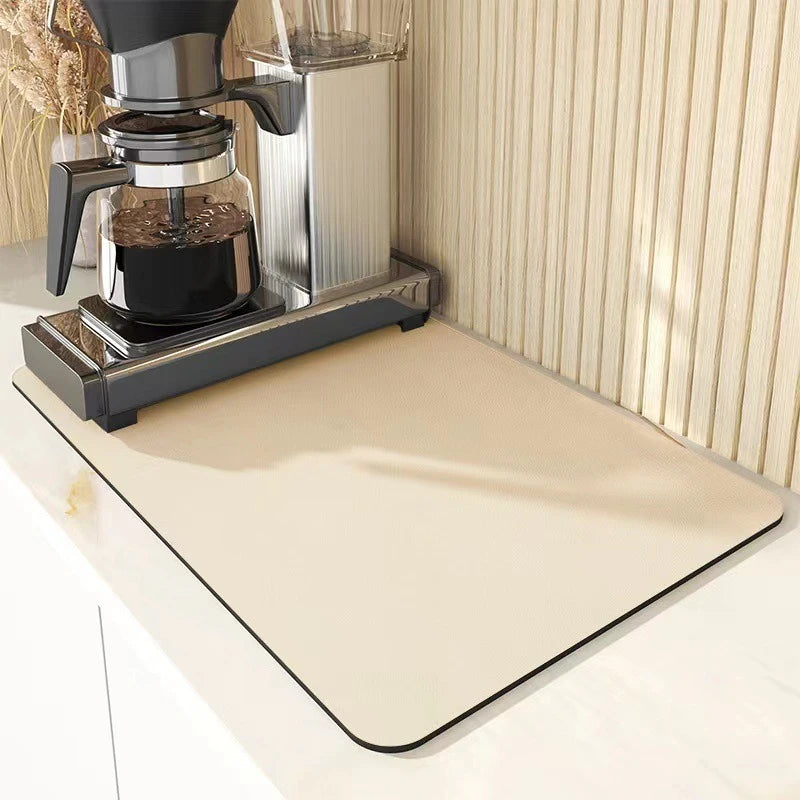 Absorbent Diatom Mud Kitchen Drying Mat - Non-slip Heat Insulation Pad – Beige