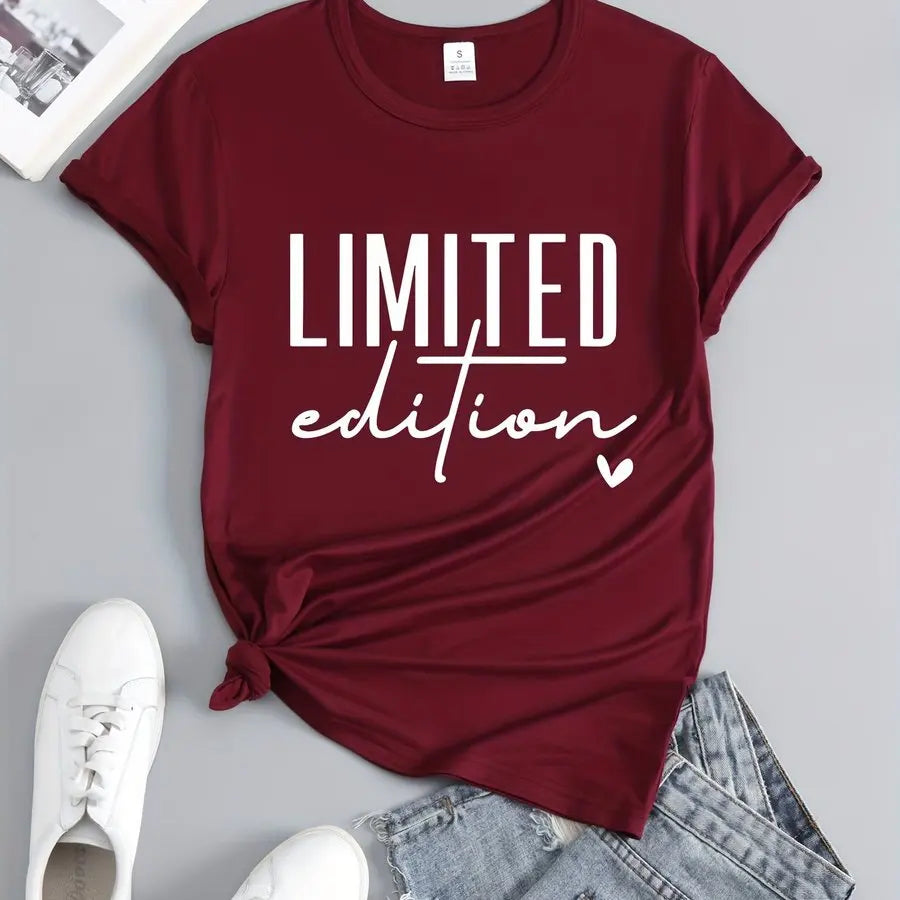 Women's Limited Edition Graphic Crew Neck T-Shirt – Maroon 2