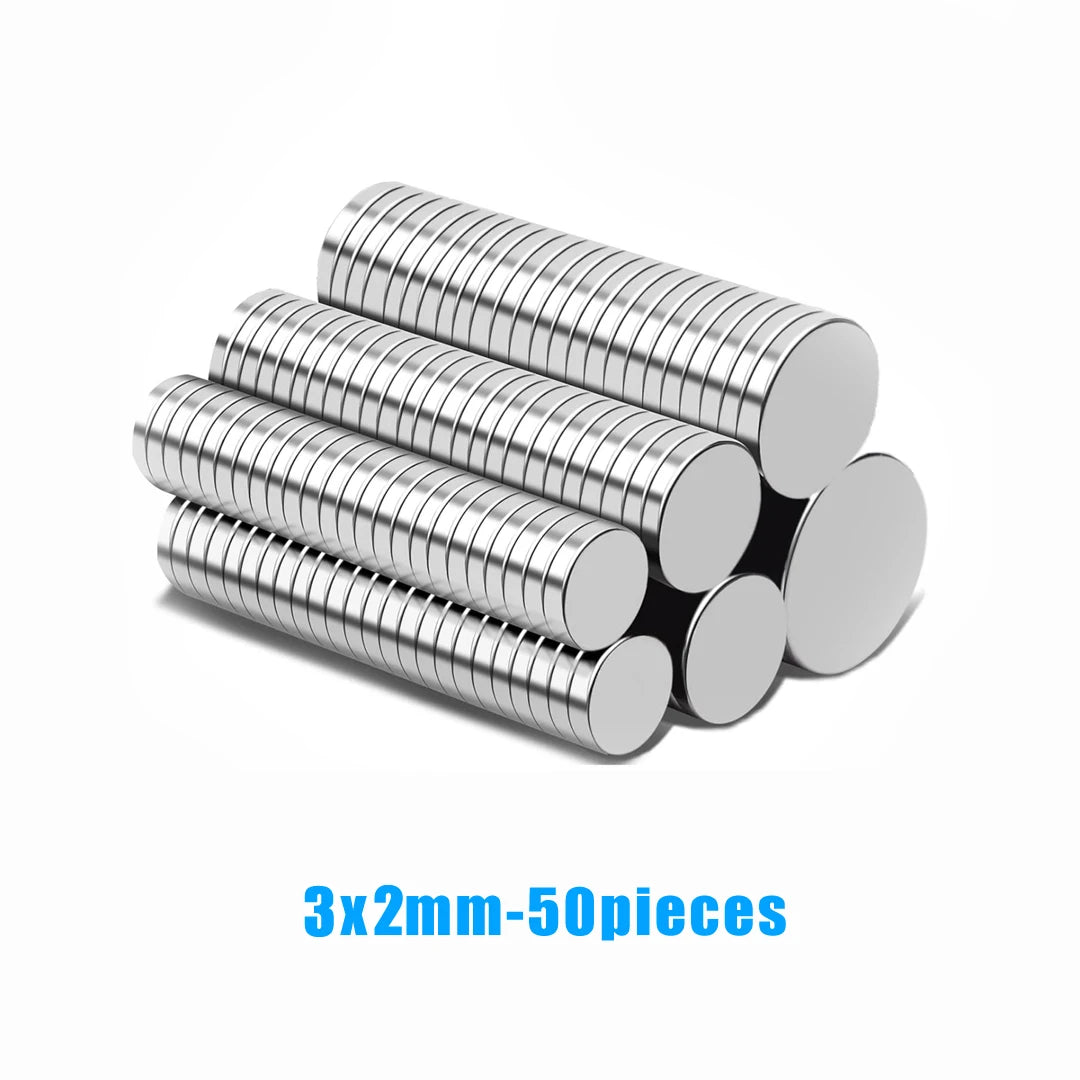Strong Round Magnetic Stickers for DIY, Office, and Kitchen Organization – 3x2mm-50pcs