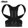 Adjustable Back Brace Posture Corrector with Dual Metal Support Bars – Black