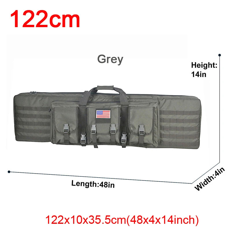 Tactical Double Rifle Case Backpack, 81–122 cm – 122cm Grey