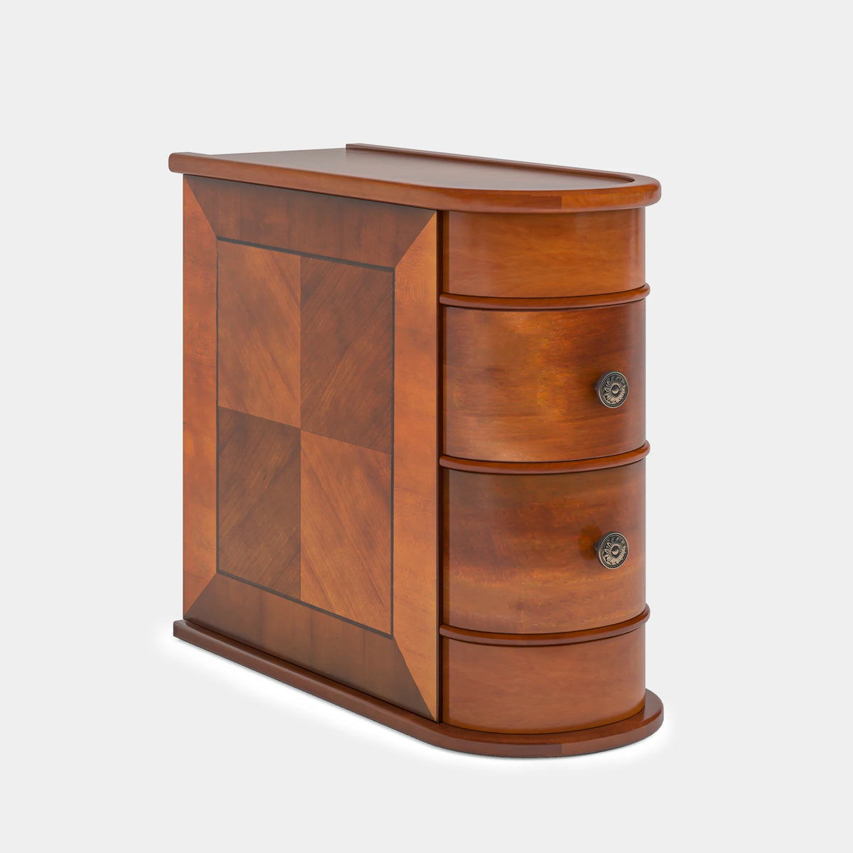 Tribesigns Solid Wood Narrow End Table with 2 Drawers, 23.6" H – Brown